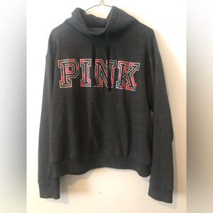 Victoria Secrets PINK tunnel neck hoodie. Dark  grey